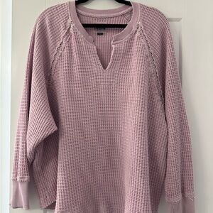 Aerie Pink Waffle Knit Sweater